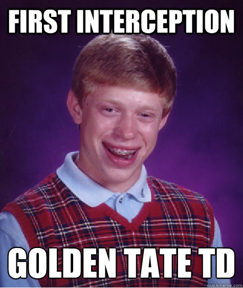 First Interception Golden Tate TD  Bad Luck Brian