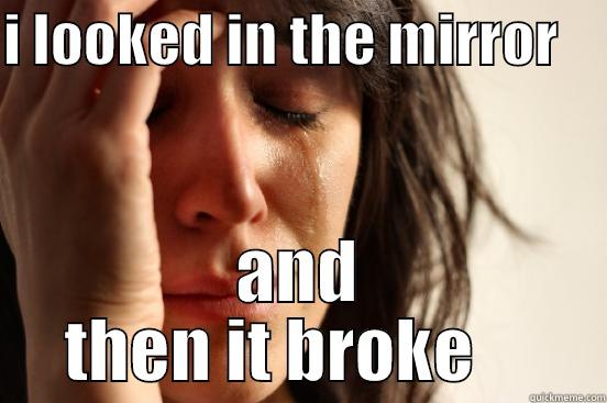 I LOOKED IN THE MIRROR     AND THEN IT BROKE     First World Problems
