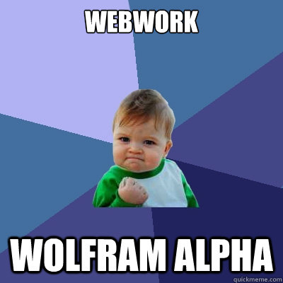 Webwork WolfRAM ALpHa  Success Kid