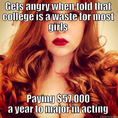 College Feminist - GETS ANGRY WHEN TOLD THAT COLLEGE IS A WASTE FOR MOST GIRLS PAYING $57,000 A YEAR TO MAJOR IN ACTING Misc