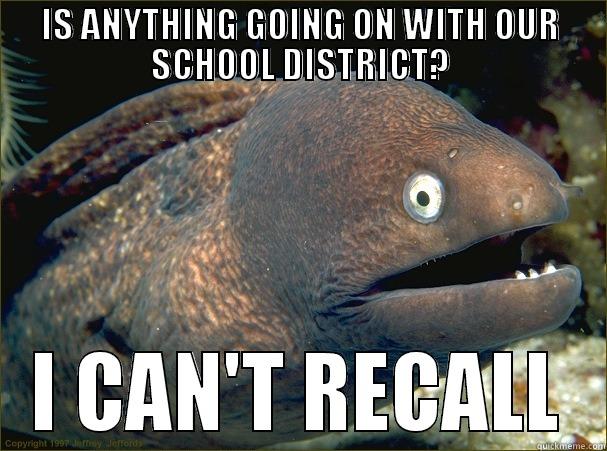 IS ANYTHING GOING ON WITH OUR SCHOOL DISTRICT? I CAN'T RECALL Bad Joke Eel