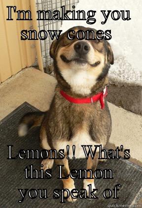 I'M MAKING YOU SNOW CONES  LEMONS!! WHAT'S THIS LEMON YOU SPEAK OF Good Dog Greg