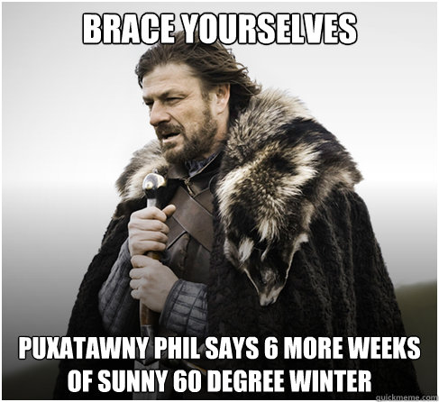 Brace Yourselves puxatawny phil says 6 more weeks of sunny 60 degree winter  boromirkimjong