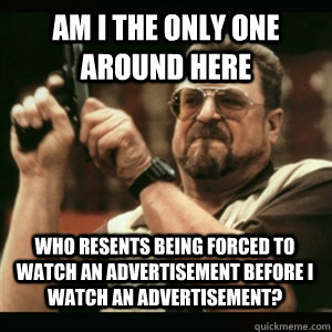 Am i the only one around here who resents being forced to watch an advertisement before I watch an advertisement? - Am i the only one around here who resents being forced to watch an advertisement before I watch an advertisement?  Misc