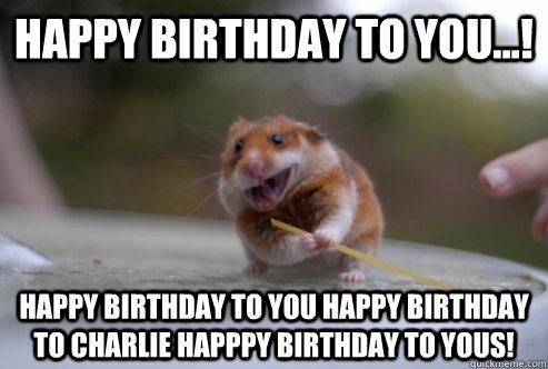happy birthday to you...! happy birthday to you happy birthday to charlie happpy birthday to yous!   