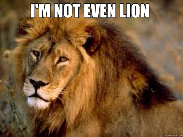 I'M NOT EVEN LION    