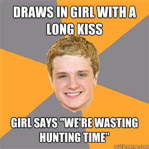Draws in Girl with a long kiss  Girl says 