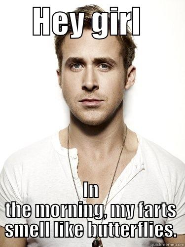      HEY GIRL        IN THE MORNING, MY FARTS SMELL LIKE BUTTERFLIES. Misc
