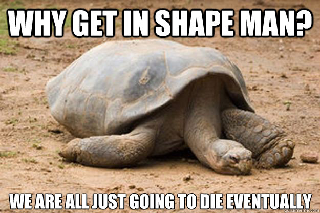 Why get in shape man? we are all just going to die eventually  Depression Turtle