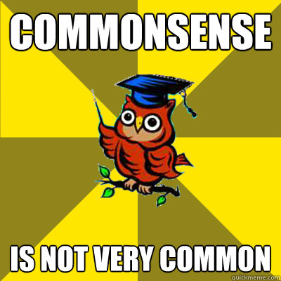 commonsense is not very common - commonsense is not very common  Observational Owl