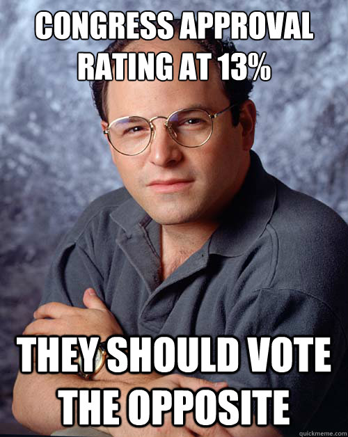 CONGRESS APPROVAL RATING AT 13% They should vote the opposite  