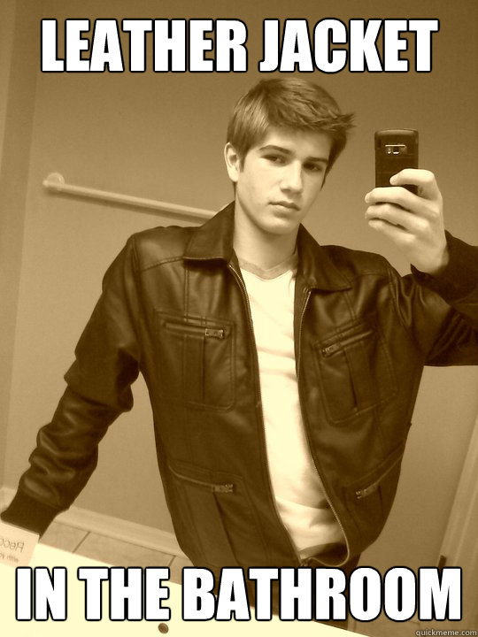 LEATHER JACKET In the Bathroom - LEATHER JACKET In the Bathroom  Bathroom Brad