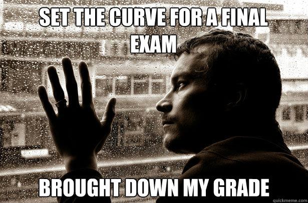 Set the curve for a final exam brought down my grade  Over-Educated Problems