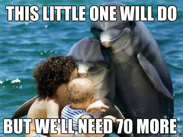 this little one will do but we'll need 70 more - this little one will do but we'll need 70 more  Malevolent Dolphins