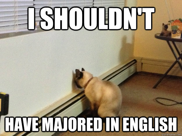 I shouldn't have majored in English - I shouldn't have majored in English  Regretful Cat