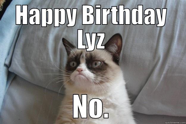 HAPPY BIRTHDAY LYZ NO. Grumpy Cat