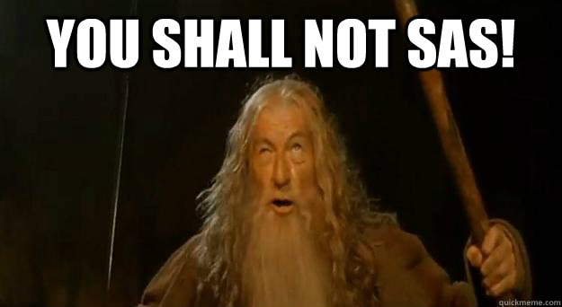 you shall not sas!  - you shall not sas!   Advice gandalf