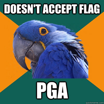 Doesn't accept flag PGA  Paranoid Parrot