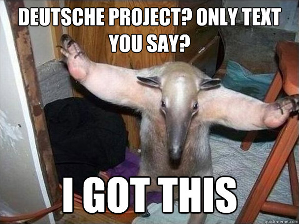 deutsche project? only text you say? i got this  I got this