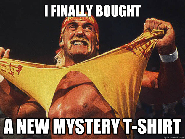 i finally bought a new mystery t-shirt  