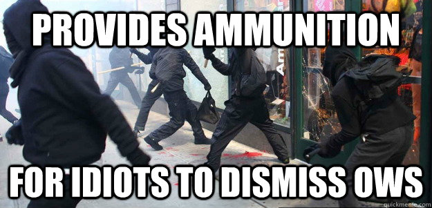 provides ammunition for idiots to dismiss OWS  