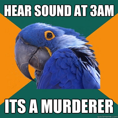 Hear sound at 3am Its a murderer   Paranoid Parrot