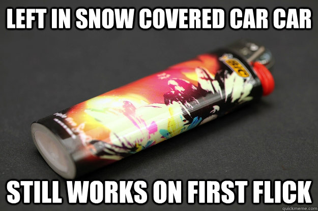 left in snow covered car car Still works on first flick - left in snow covered car car Still works on first flick  Good Guy Lighter