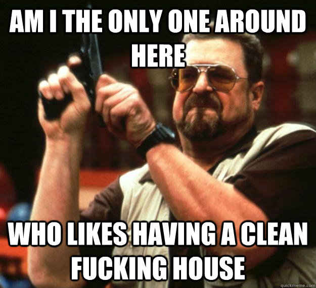 Am I the Only one around here Who likes having a clean fucking house - Am I the Only one around here Who likes having a clean fucking house  Angry Walter