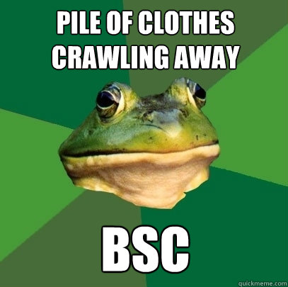 Pile of clothes crawling away BSC  Foul Bachelor Frog