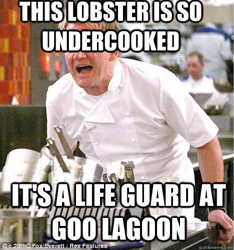This lobster is so undercooked It's a life guard at Goo Lagoon - This lobster is so undercooked It's a life guard at Goo Lagoon  gordon ramsay