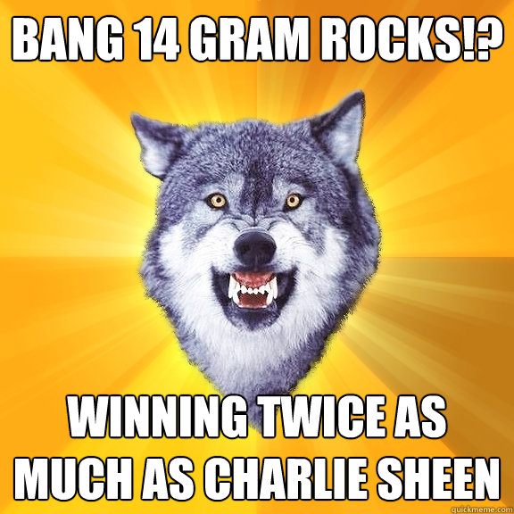 BANG 14 Gram ROCKS!? WINNING twice as much as Charlie Sheen  Courage Wolf