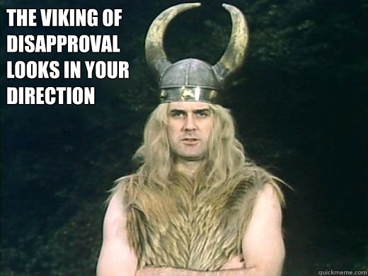 THE VIKING OF DISAPPROVAL looks in your direction - THE VIKING OF DISAPPROVAL looks in your direction  The Viking of dissaproval