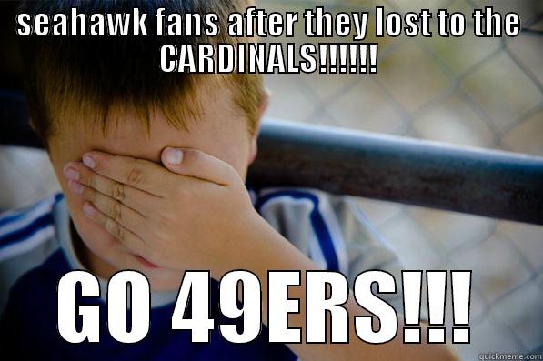 SEAHAWK FANS AFTER THEY LOST TO THE CARDINALS!!!!!! GO 49ERS!!! Confession kid