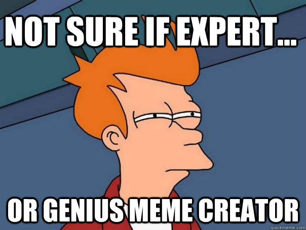 Not sure if expert... or genius meme creator - Not sure if expert... or genius meme creator  Futurama Fry