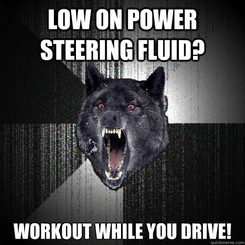 Low on Power Steering Fluid? Workout While you Drive!  Insanity Wolf