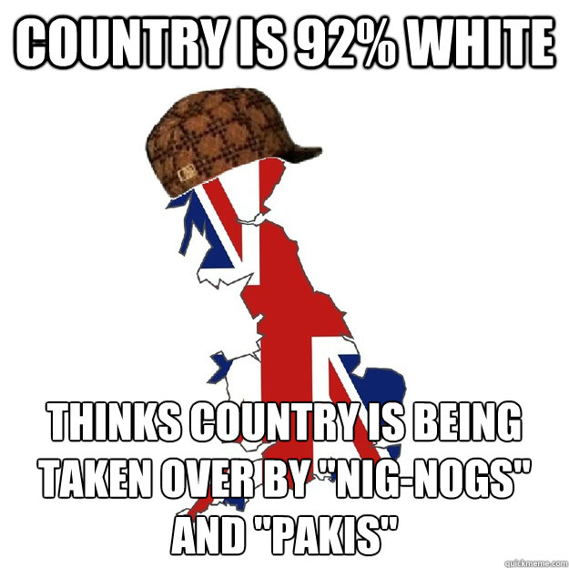 country is 92% white thinks country is being taken over by 