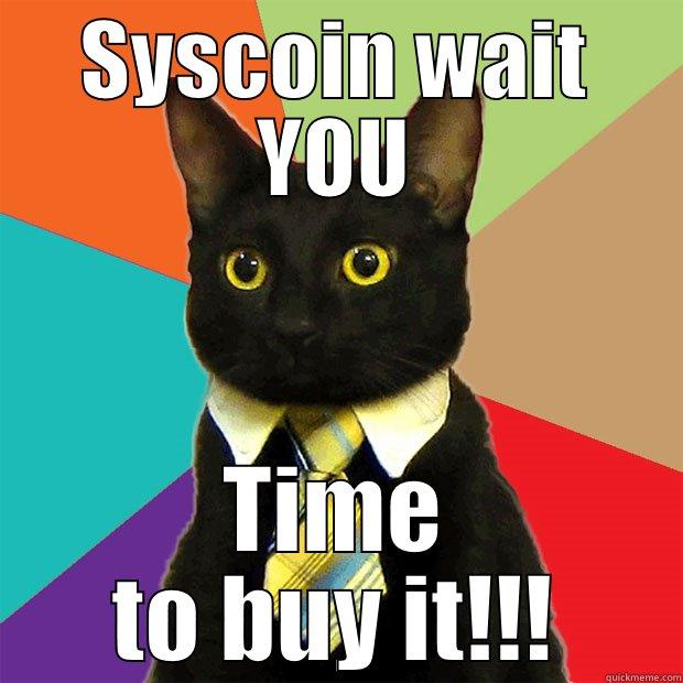 SYSCOIN WAIT YOU TIME TO BUY IT!!! Business Cat