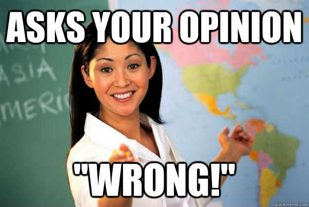 Asks your opinion 