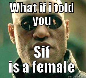 WHAT IF I TOLD YOU SIF IS A FEMALE Matrix Morpheus