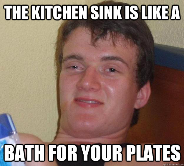 The kitchen sink is like a bath for your plates  10 Guy
