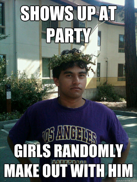 Shows up at party Girls randomly make out with him  Royal Rex