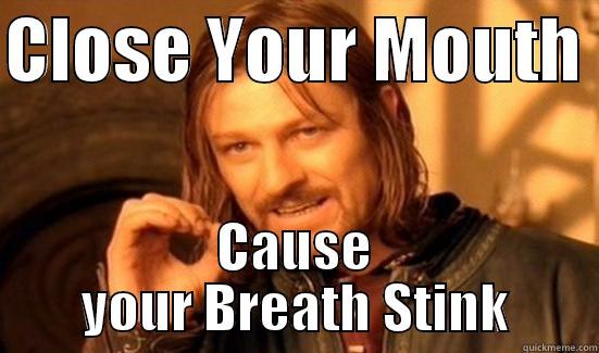 CLOSE YOUR MOUTH  CAUSE YOUR BREATH STINK Boromir