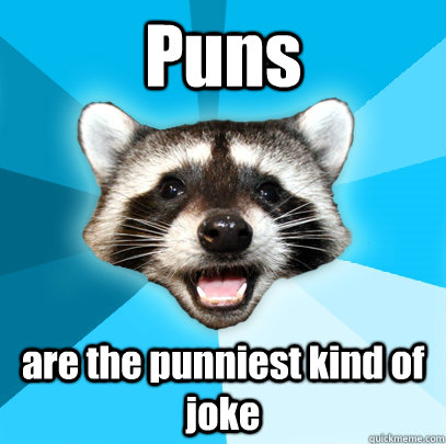 Puns  are the punniest kind of joke  Lame Pun Coon