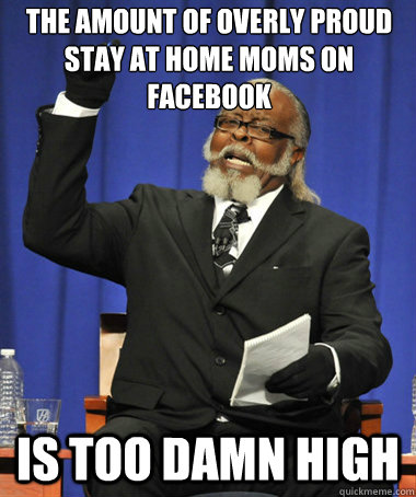 the amount of overly proud stay at home moms on Facebook is too damn high  The Rent Is Too Damn High