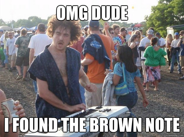 OMG Dude I found the brown note  Festival Keyboard Guy