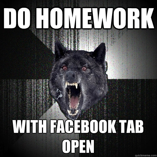 DO HOMEWORK WITH FACEBOOK TAB OPEN  Insanity Wolf