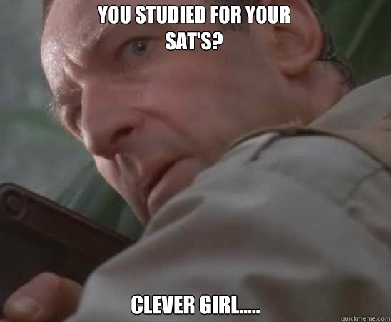you studied for your sat's? Clever girl.....  