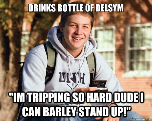 drinks bottle of delsym 
