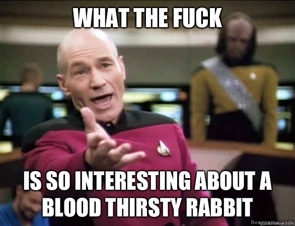 what the fuck Is so interesting about a blood thirsty rabbit  Annoyed Picard HD