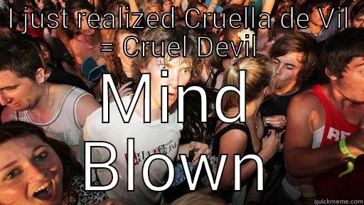 I JUST REALIZED CRUELLA DE VIL = CRUEL DEVIL MIND BLOWN Sudden Clarity Clarence